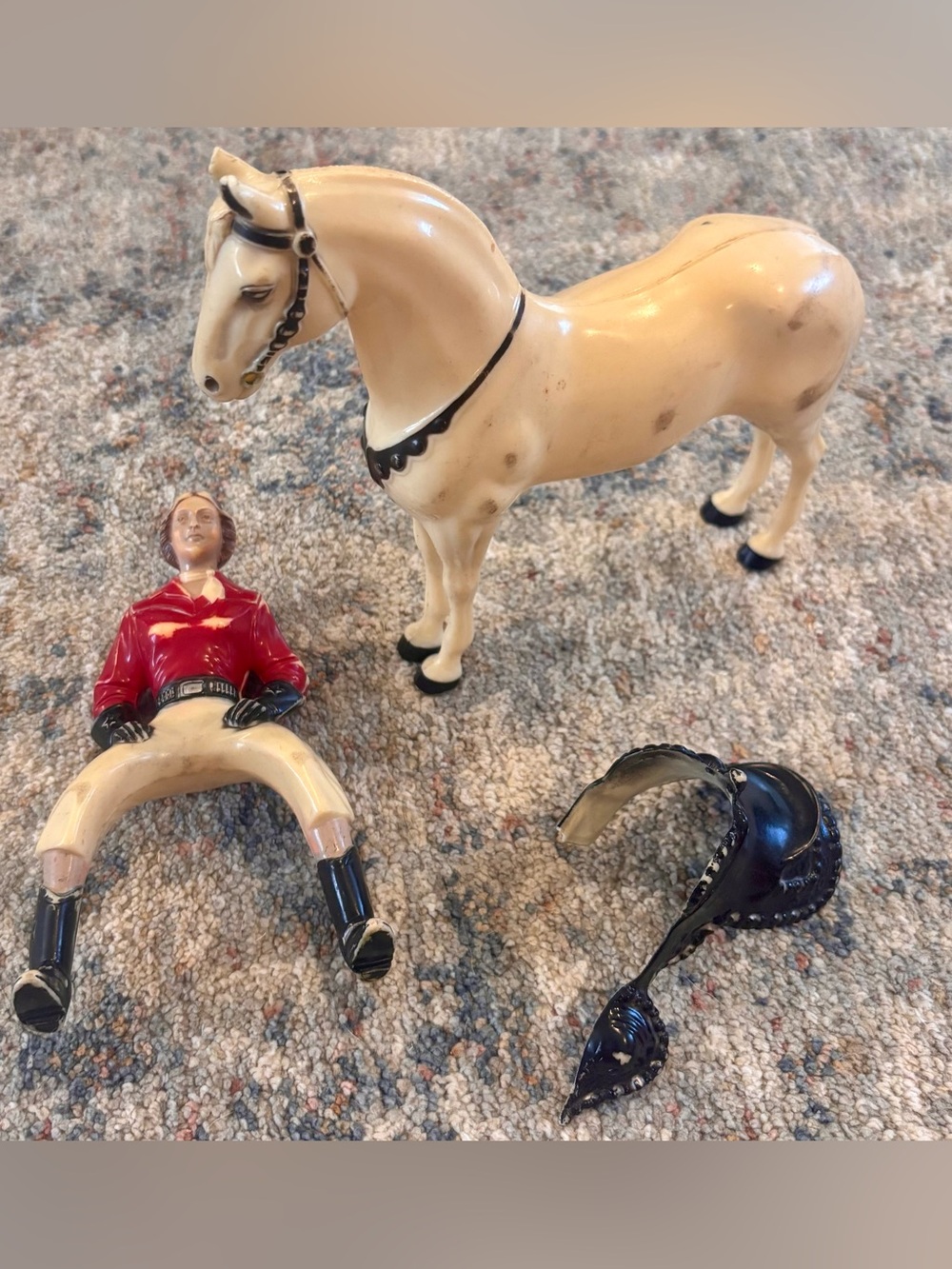 Hartland Dale Evans & Buttermilk western toy 1950s vintage horse and rider